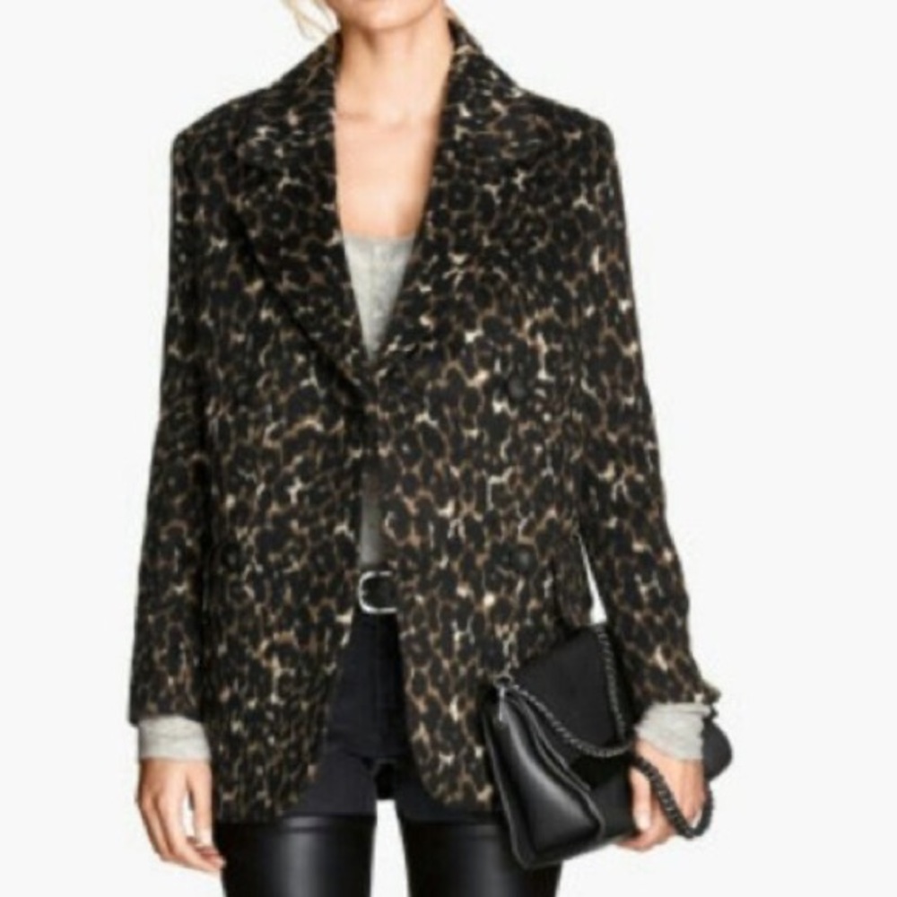 •H&M• Oversized Animal Print Blazer Coat
